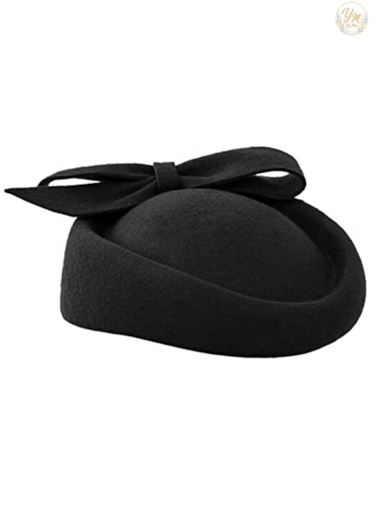 Vintage Wool Felt Fascinator Hat Pillbox Derby Church Wedding main image 4